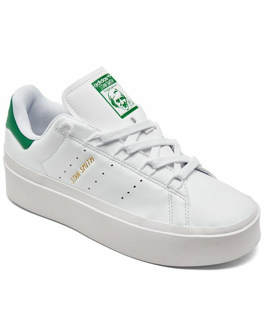 Finish Line Women'S Shoes * | Adidas Women'S Originals Stan Smith Bonega Casual Sneakers From Finish Line White, Green