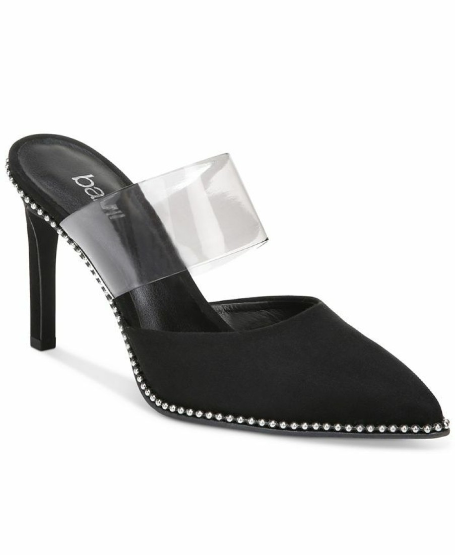 Heels & Pumps * | Bar Iii Ielle Heeled Mule Pumps, Created For Macy'S Black Micro