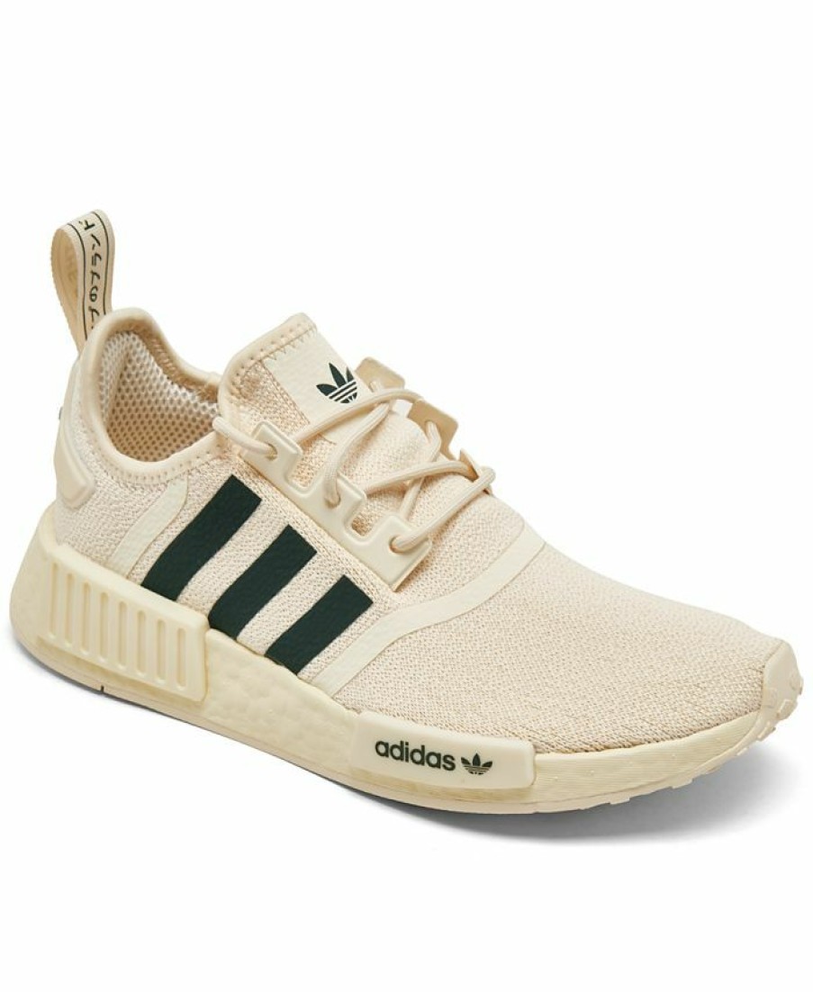 Finish Line Women'S Shoes * | Adidas Women'S Nmd R1 Casual Sneakers From Finish Line Core White, Mineral Green