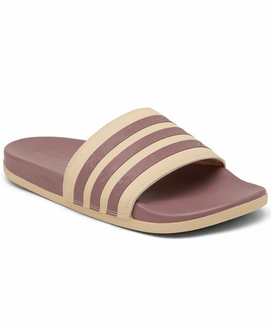 Finish Line Women'S Shoes * | Adidas Women'S Adilette Comfort Slide Sandals From Finish Line Sand Strata, Purple