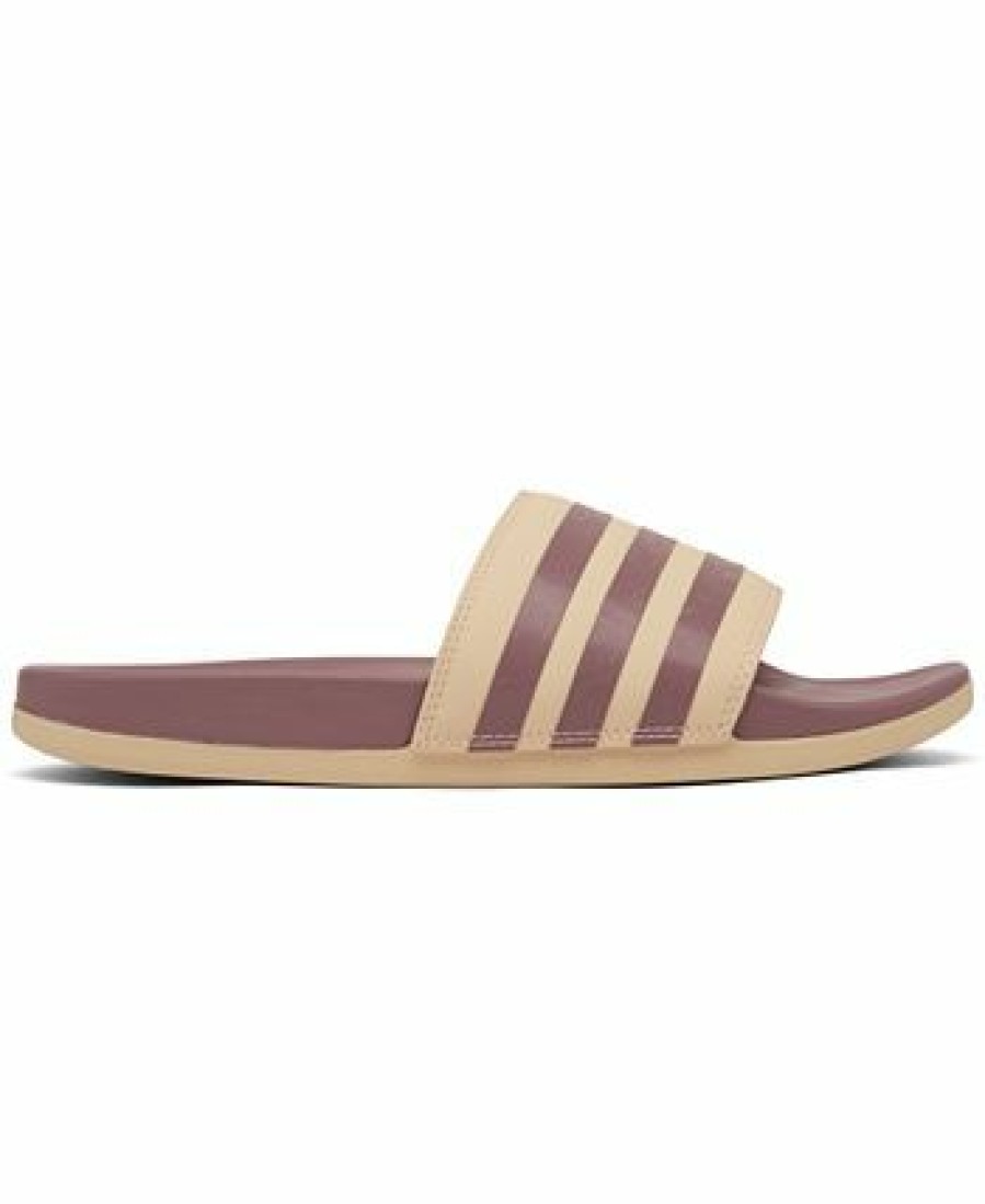 Finish Line Women'S Shoes * | Adidas Women'S Adilette Comfort Slide Sandals From Finish Line Sand Strata, Purple