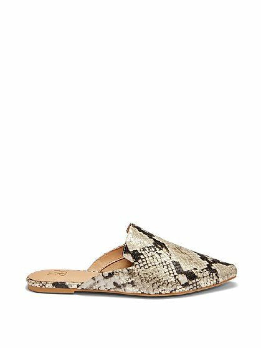 Flats * | New York & Company Kate Flat Mule Snake-Print