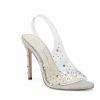 Heels & Pumps * | Jessica Simpson Women'S Jaisey Embellished Open-Toe Vinyl Pumps Clear, Silver-Tone