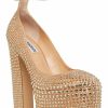 Heels & Pumps * | Steve Madden Women'S Skyrise Ankle-Strap Rhinestone Platform Pumps Rose Gold Rhinestone