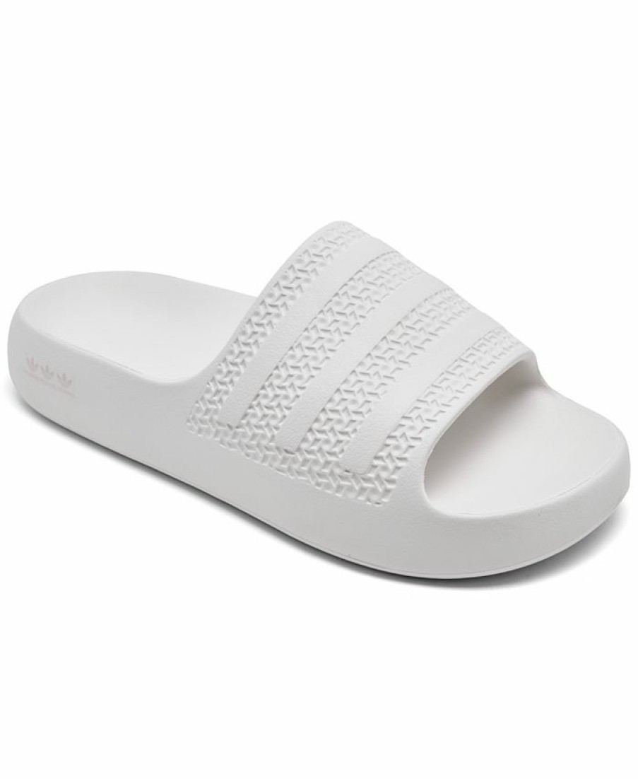 Finish Line Women'S Shoes * | Adidas Women'S Originals Adilette Ayoon Slide Sandals From Finish Line Off White, Wonder White