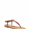 Sandals * | New York & Company T-Strap Flip-Flop Sandal Snake-Print Pink - Pink