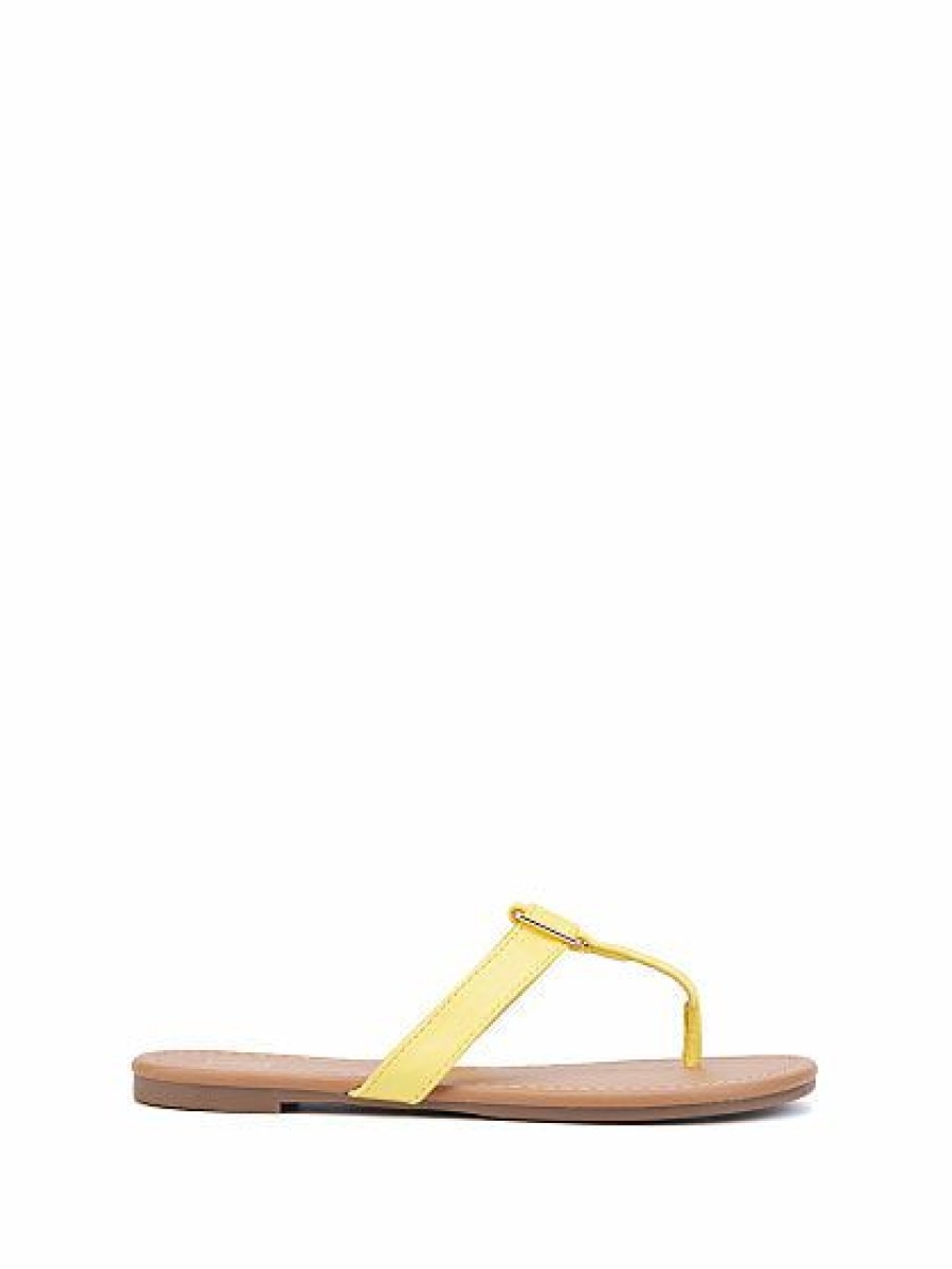 Sandals * | New York & Company T-Strap Buckle-Detail Flip-Flop Sandal