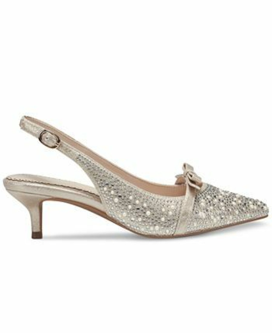 Heels & Pumps * | Charter Club Gilaa Evening Slingback Pumps, Created For Macy'S Champange Pearl