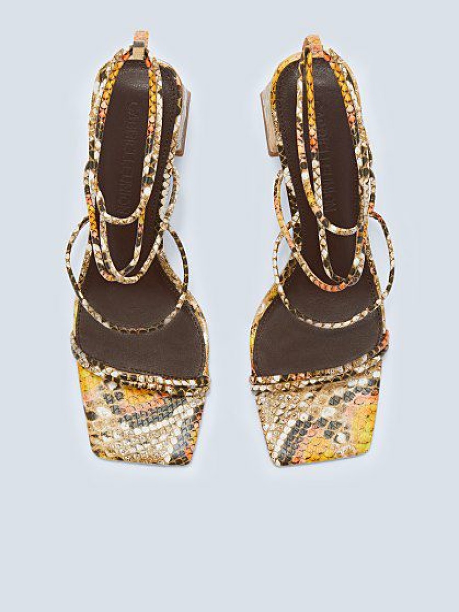 Sandals * | New York & Company Zahra Snake-Print Strappy Sandal