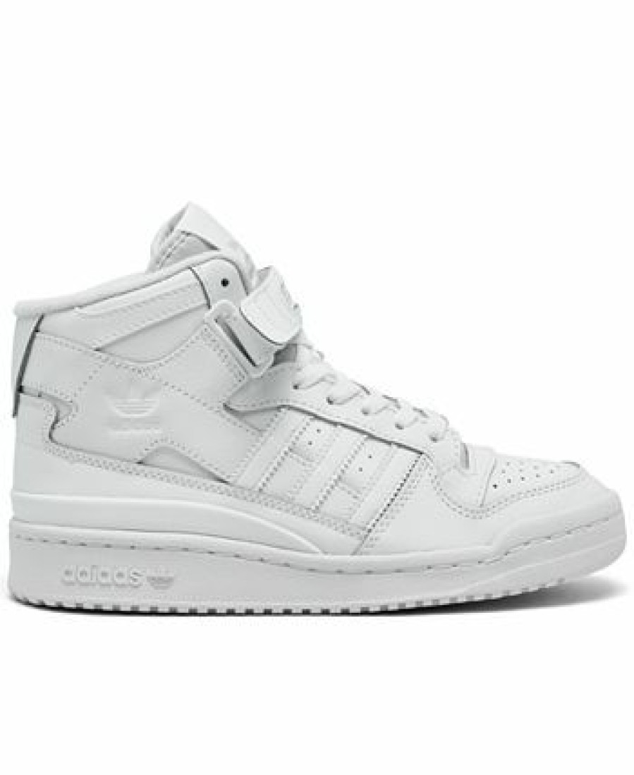 Finish Line Women'S Shoes * | Adidas Women'S Originals Forum Mid Casual Sneakers From Finish Line Footwear White, White