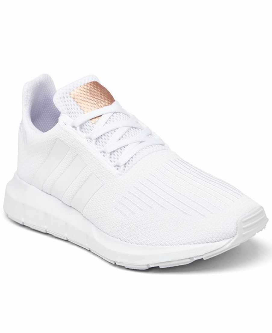 Finish Line Women'S Shoes * | Adidas Women'S Swift Run Casual Sneakers From Finish Line White, Copper Metallic