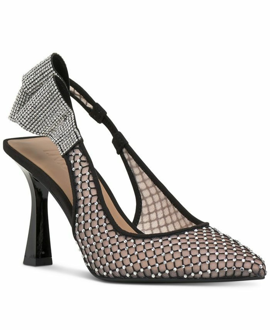 Heels & Pumps * | Inc International Concepts Women'S Ammiye Slingback Pumps, Created For Macy'S Black Mesh Bling