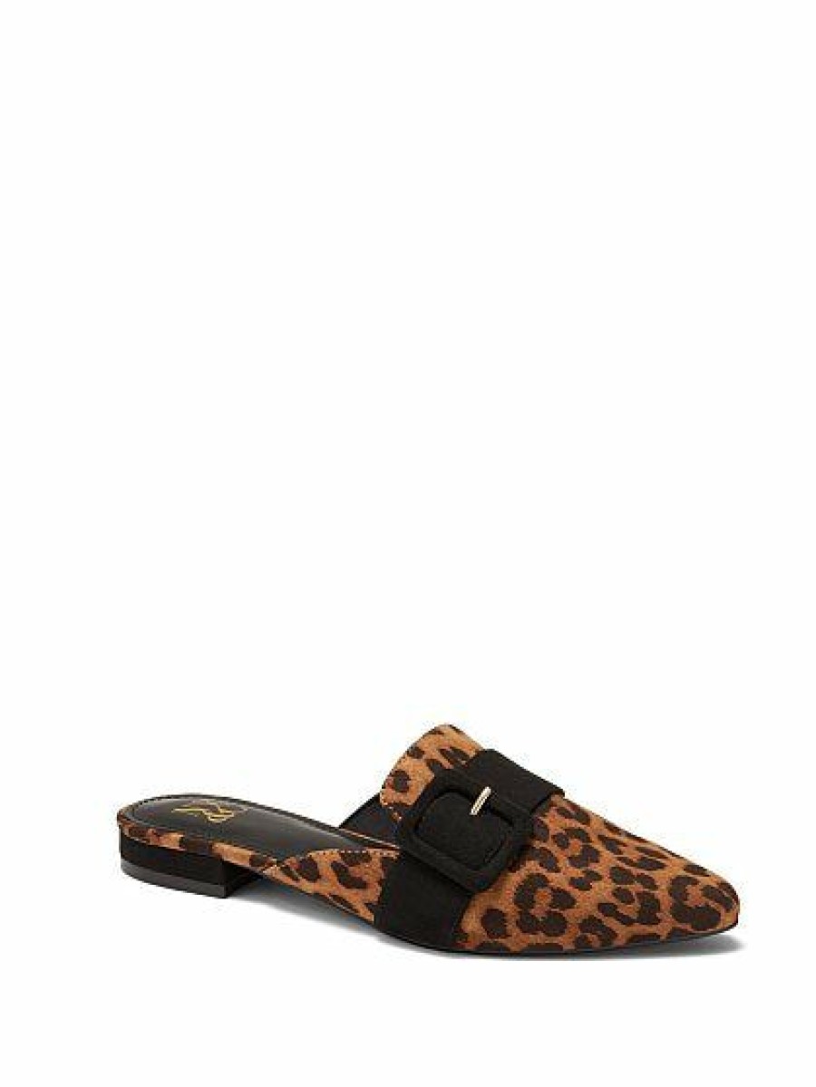 Flats * | New York & Company Parker Flat Mule Leopard-Print Natural - Nude