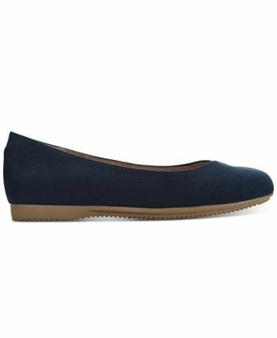 Flats & Loafers * | Style & Co Lydiaa Ballet Flats, Created For Macy'S Navy Micro