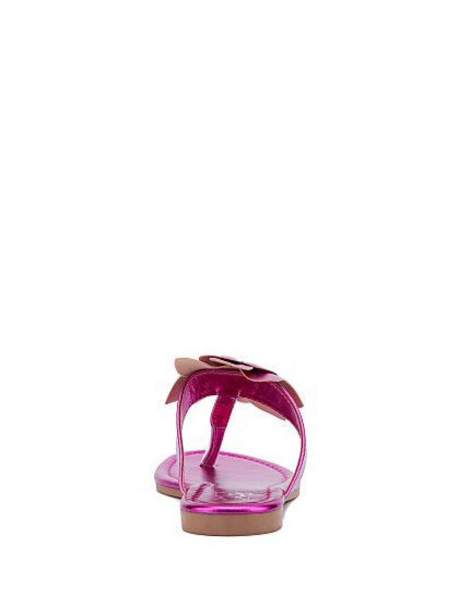 Sandals * | New York & Company T-Strap Single-Flower Flip-Flop Sandal Metallic Pink - Pink