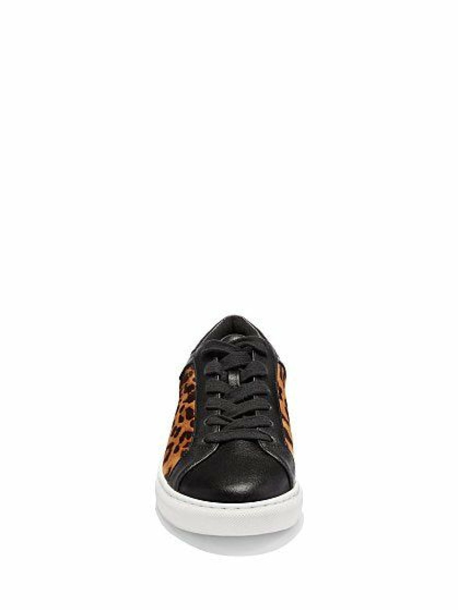 Sneakers * | New York & Company Ana Lace-Up Sneaker Leopard-Print Black - Black