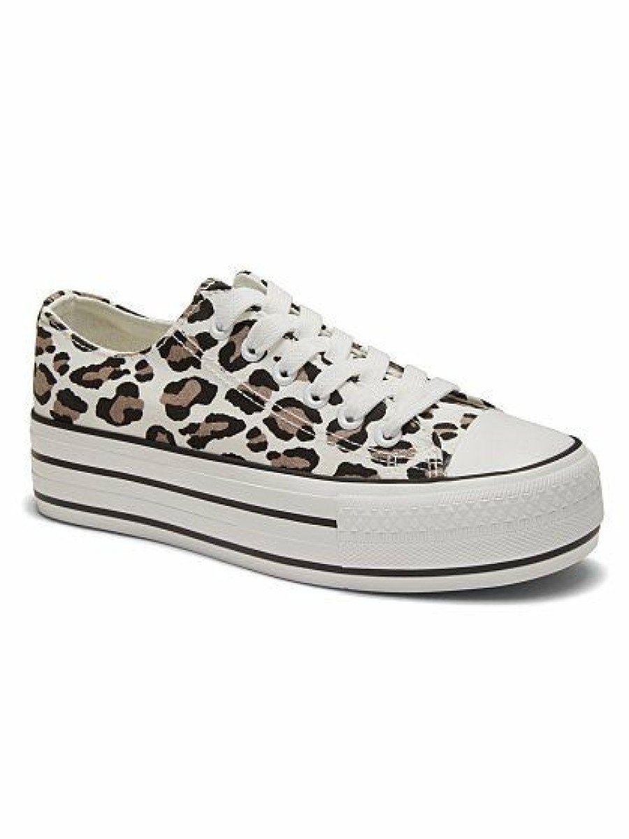 Sneakers * | New York & Company Platform Canvas Sneaker Cheetah Print Natural - Neutral Cheetah