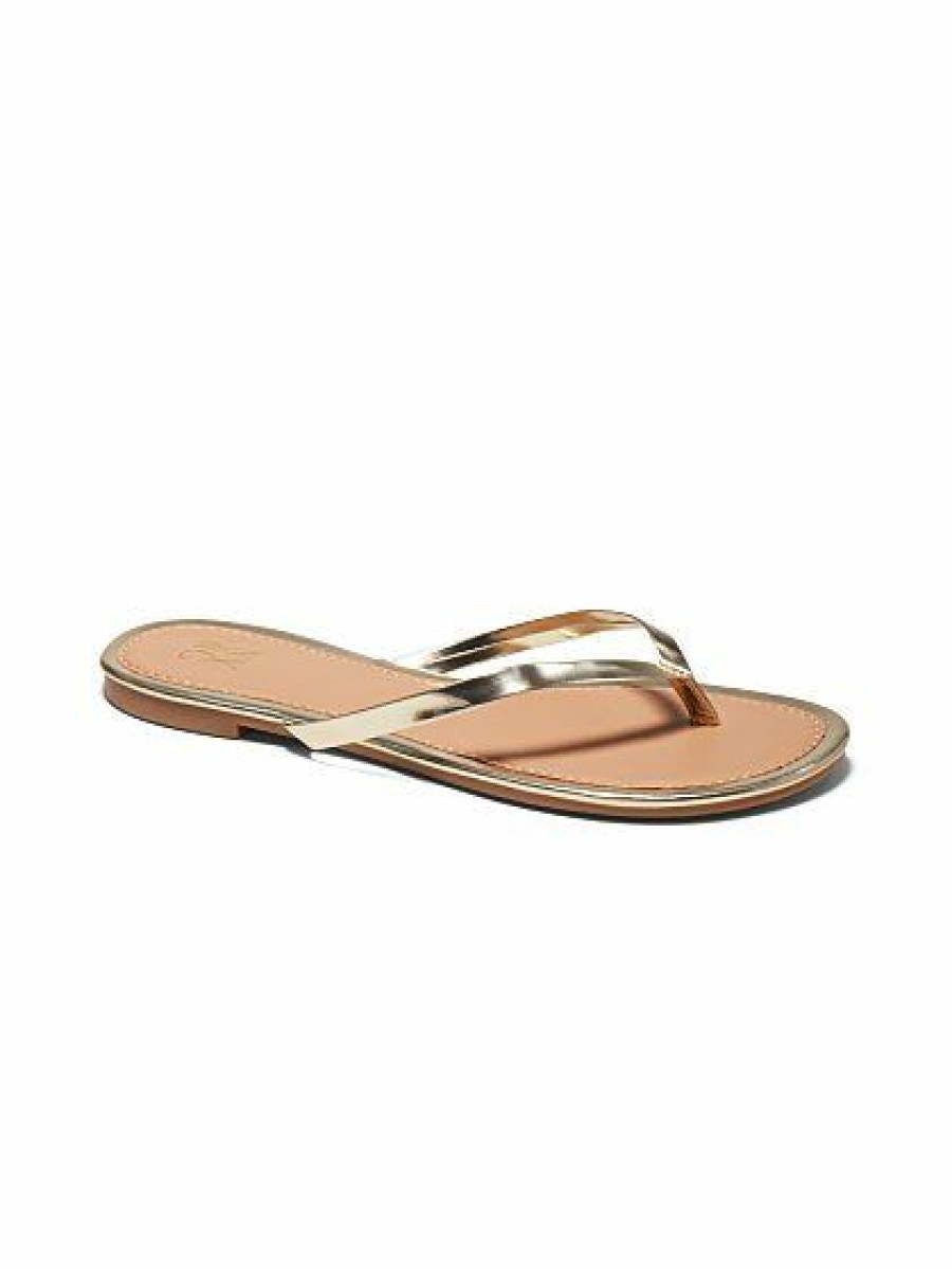 Sandals * | New York & Company Faux-Leather Trim Flip-Flop Sandal