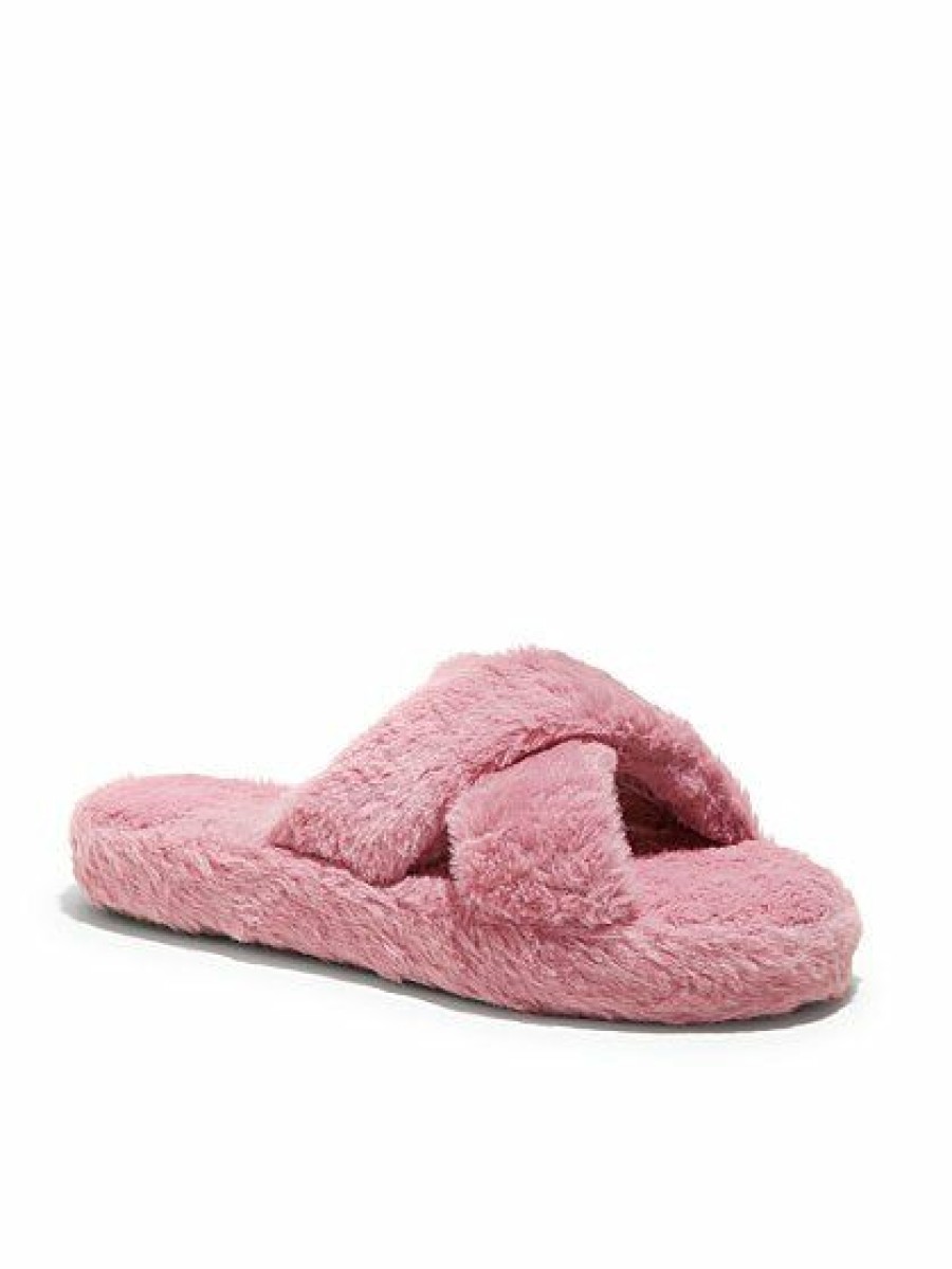 Slippers * | New York & Company Furry Crossover Slippers