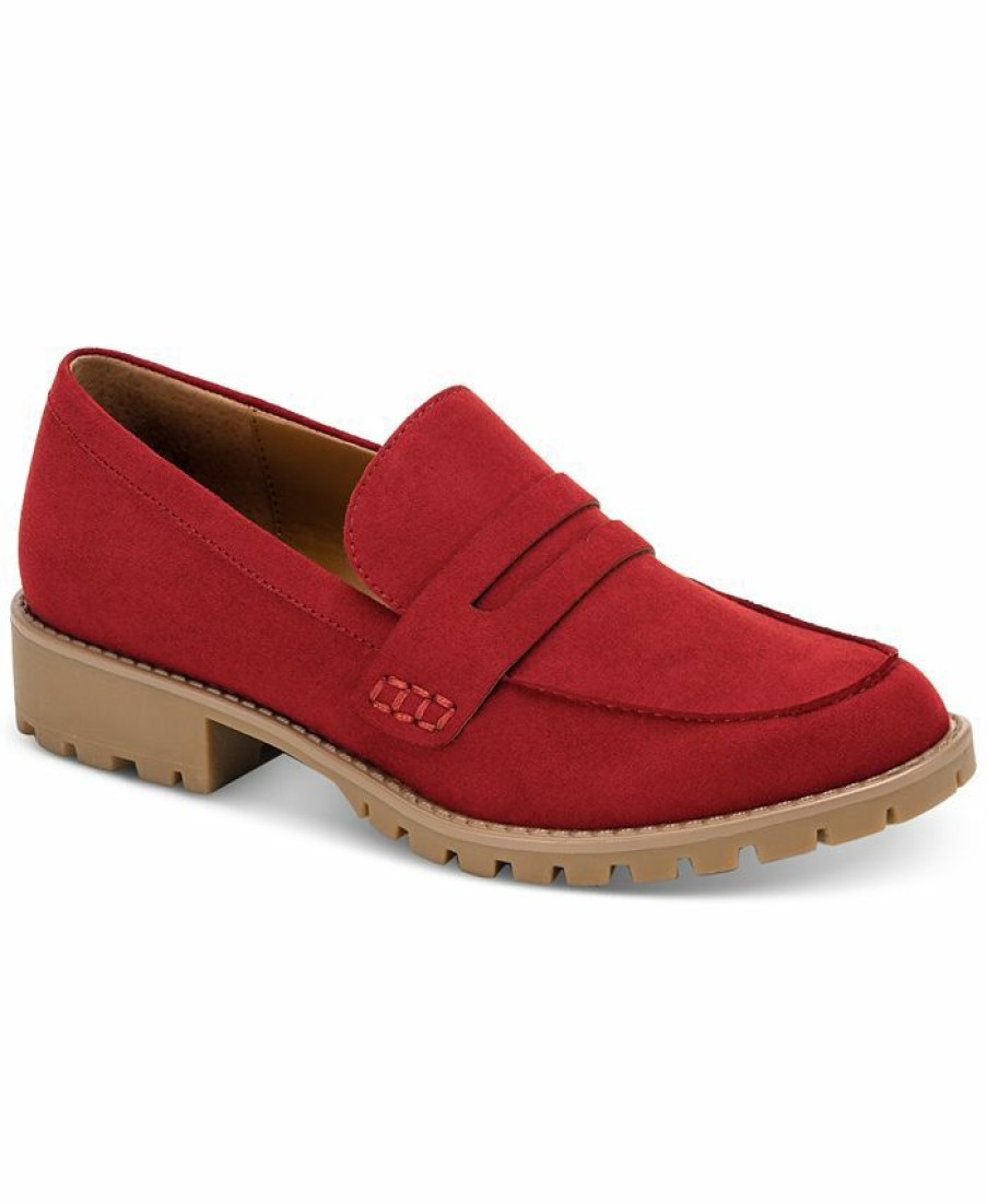 Flats & Loafers * | Style & Co Olivviaa Loafer Flats, Created For Macy'S Red