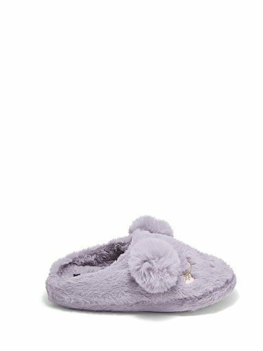 Slippers * | New York & Company Koala Slipper Grey - Grey