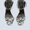 Sandals * | New York & Company Saiya Snake-Print Ankle-Strap Sandal Black - Black/White