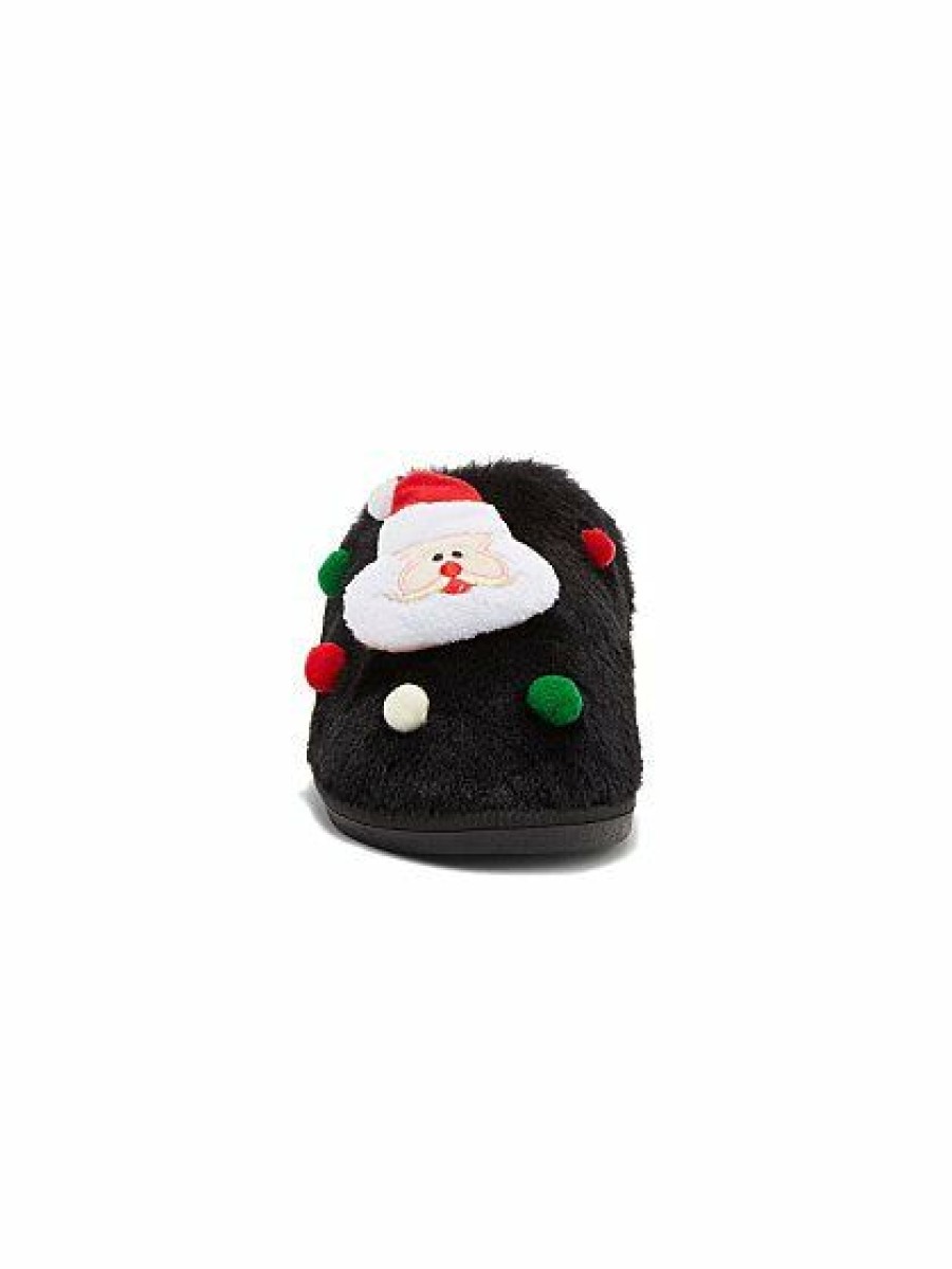 Slippers * | New York & Company Santa Slipper Black - Black