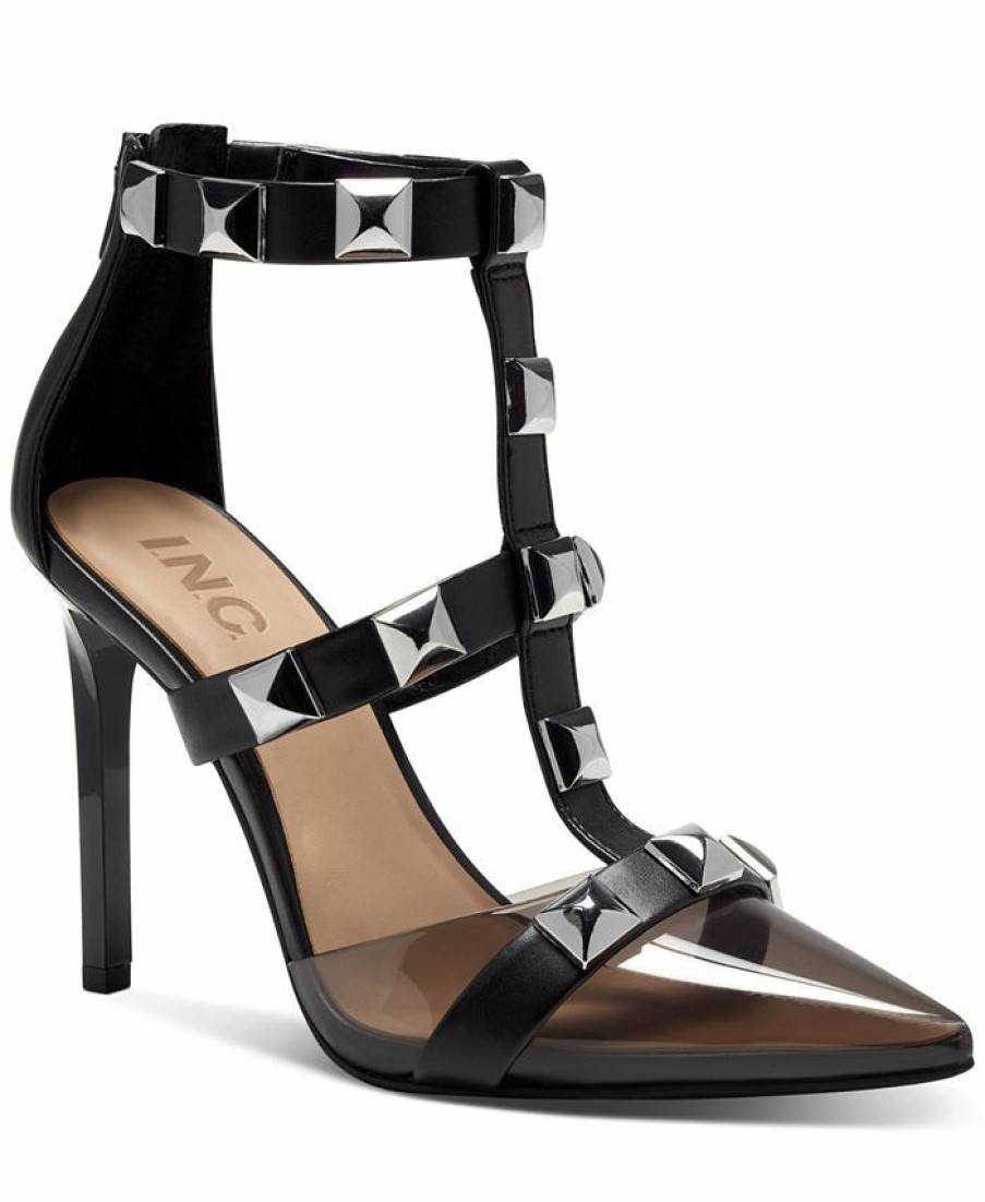 Heels & Pumps * | Inc International Concepts Syndia Studded Gladiator Pumps, Created For Macy'S Black/Clear