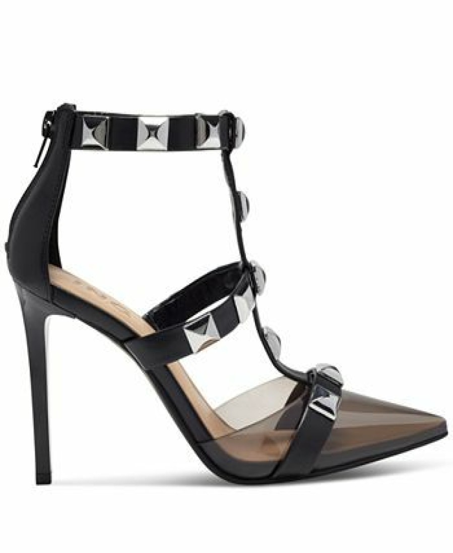 Heels & Pumps * | Inc International Concepts Syndia Studded Gladiator Pumps, Created For Macy'S Black/Clear