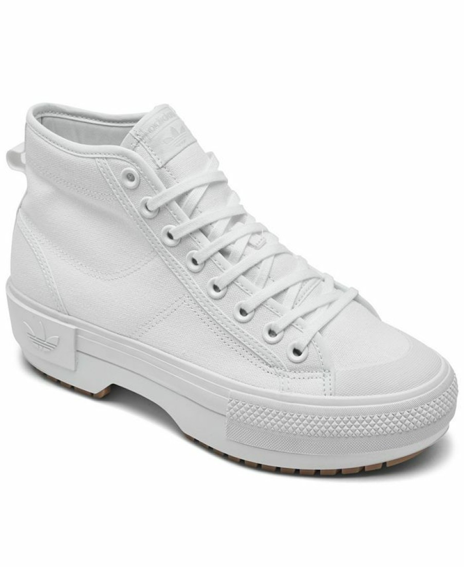 Finish Line Women'S Shoes * | Adidas Women'S Originals Nizza Trek Sneaker Boots From Finish Line White, Gum