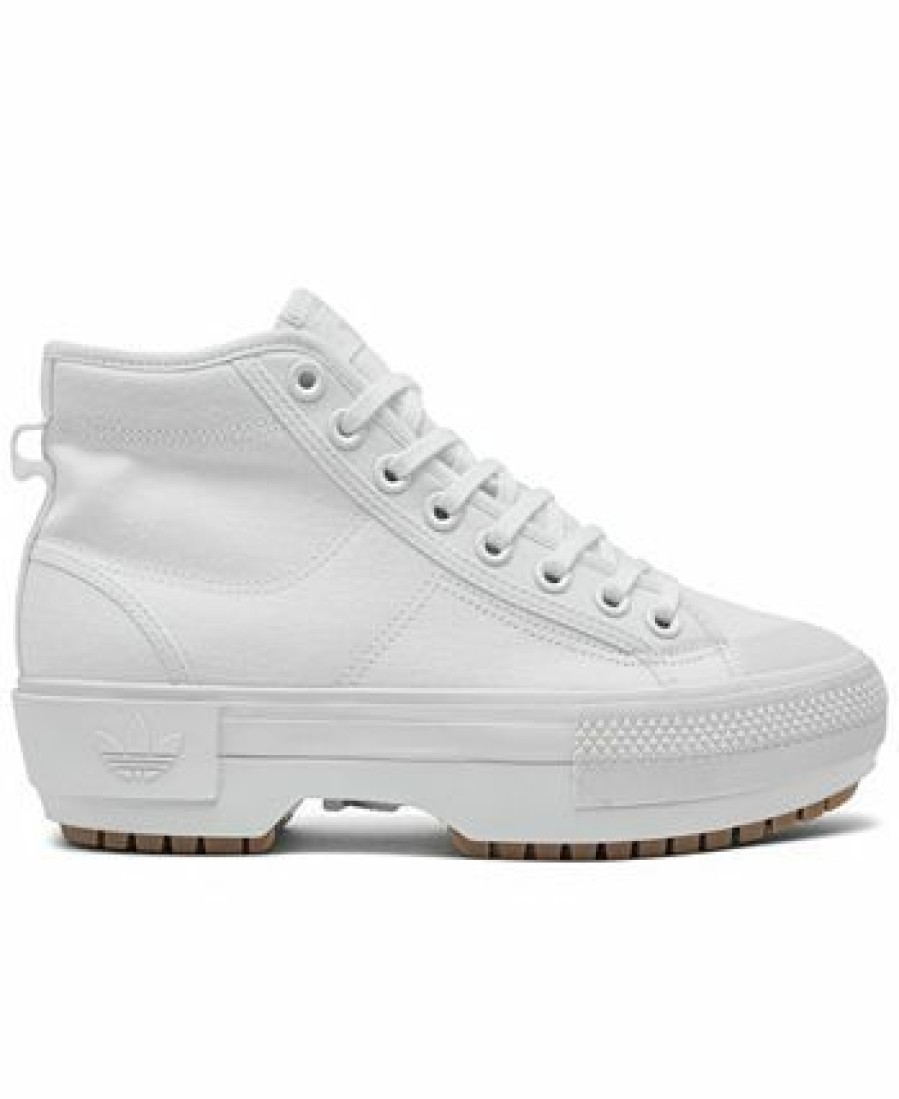 Finish Line Women'S Shoes * | Adidas Women'S Originals Nizza Trek Sneaker Boots From Finish Line White, Gum