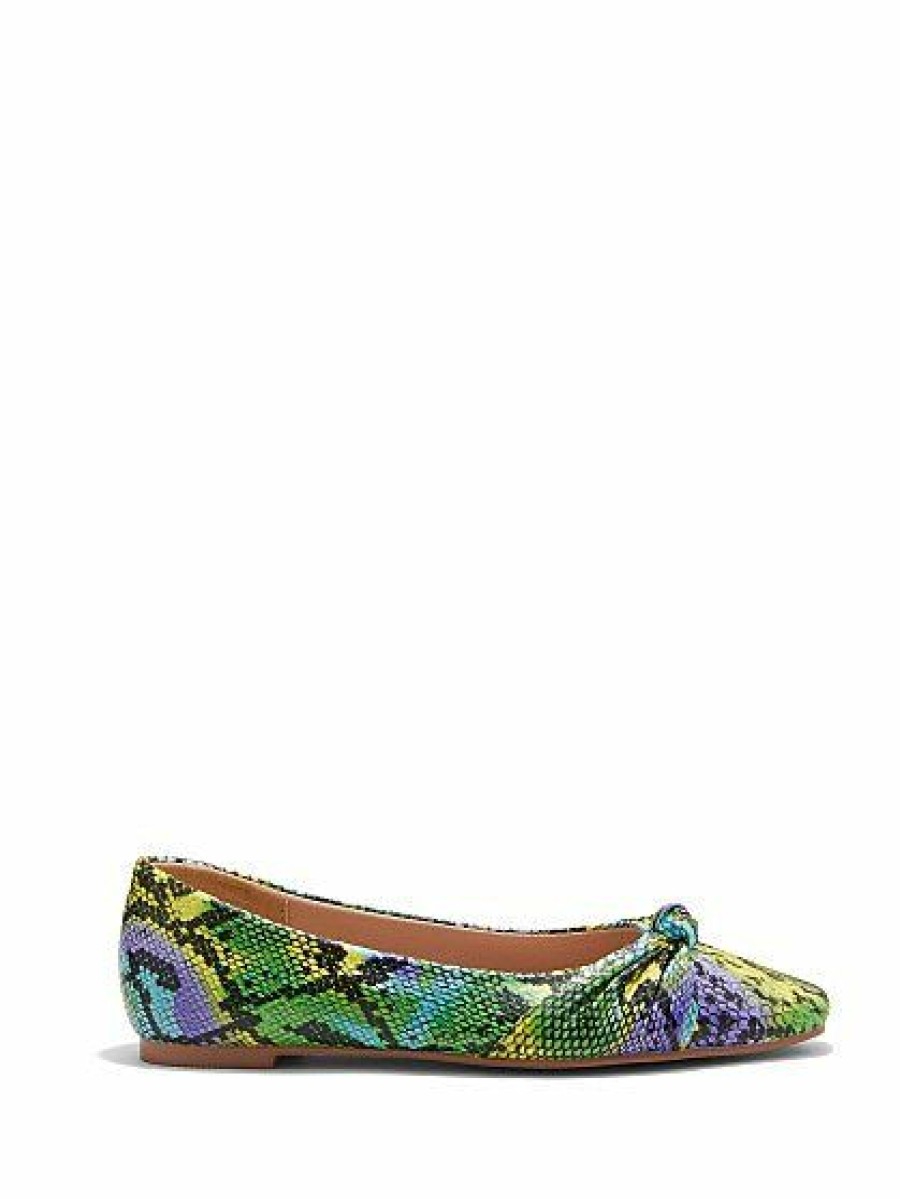 Flats * | New York & Company Noa Ballet Flat Snake-Print Multicolor - Multi Color