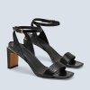 Sandals * | New York & Company Ayah Embossed Strappy Sandal Black - Black