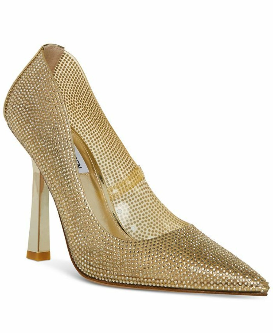 Heels & Pumps * | Steve Madden Women'S Martina Rhinestone Pointed-Toe Pumps Gold Rhinestone