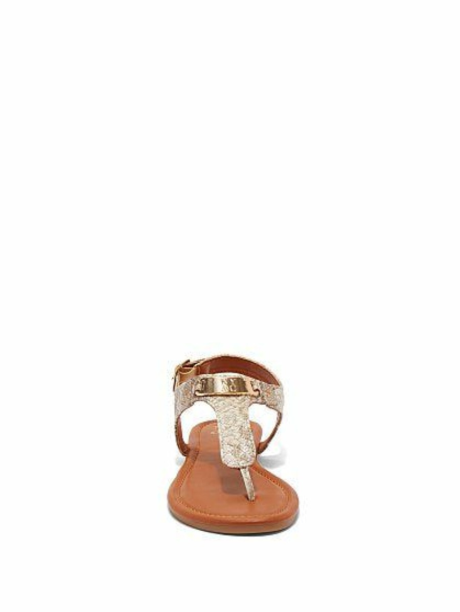 Sandals * | New York & Company Fiona Ny&C Id Plate Sandal Snake-Print Natural - Neutral Bone