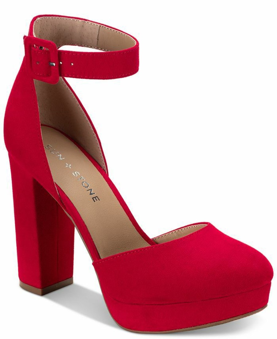 Heels & Pumps * | Sun + Stone Estrella Block-Heel Pumps, Created For Macy'S