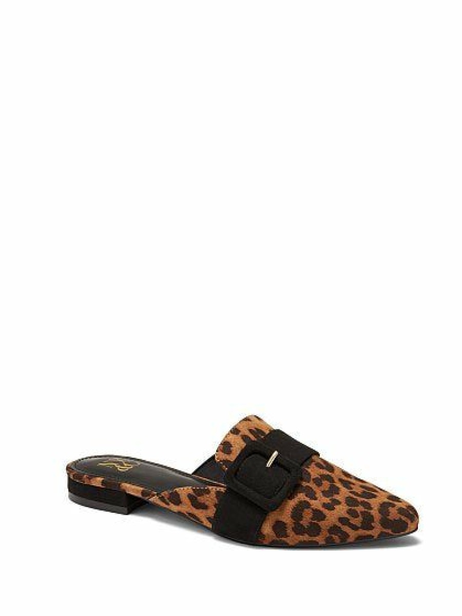 Flats * | New York & Company Parker Flat Mule Leopard-Print Natural - Nude