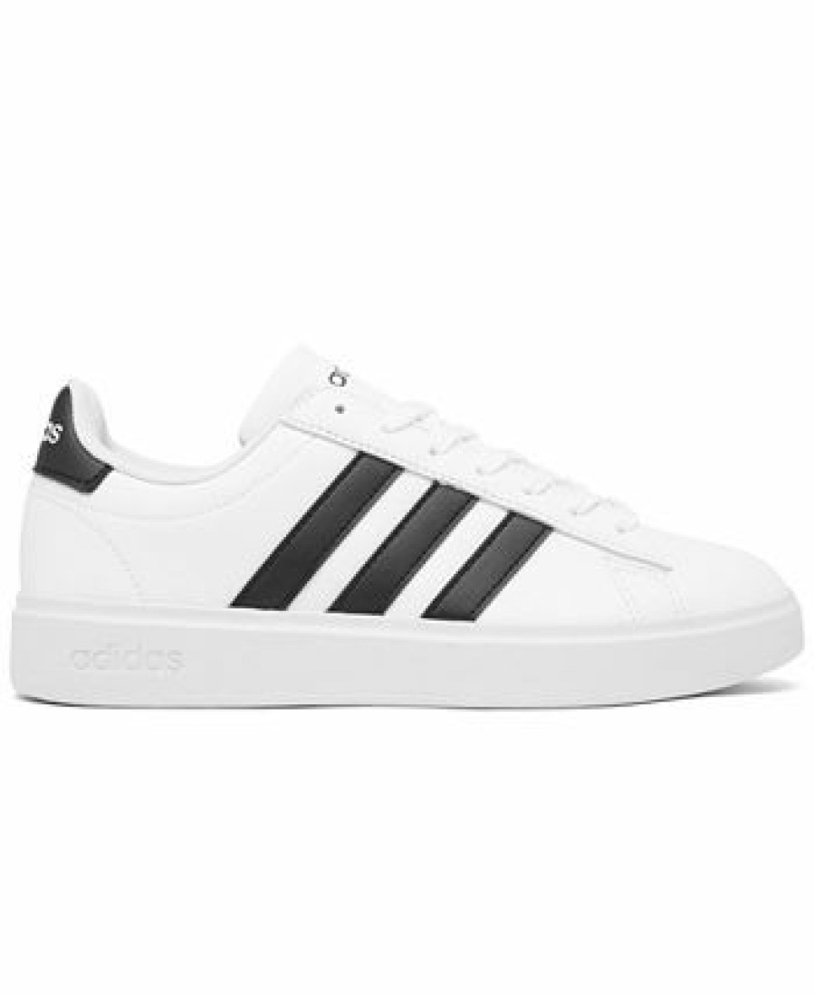 Finish Line Women'S Shoes * | Adidas Women'S Grand Court Cloudfoam Lifestyle Court Comfort Casual Sneakers From Finish Line White, Core Black