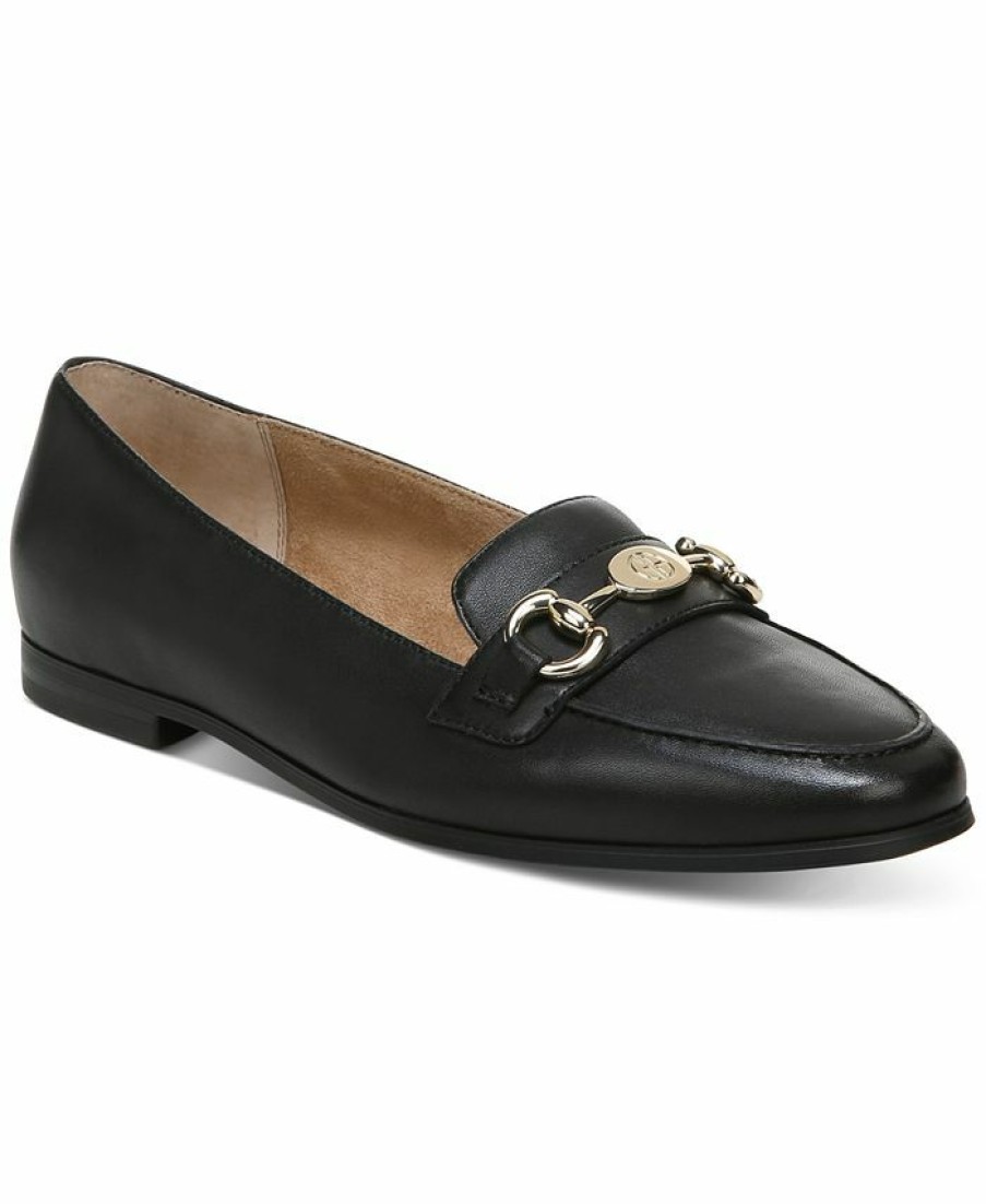 Flats & Loafers * | Giani Bernini Soffia Memory Foam Loafer Flats, Created For Macy'S Black Leather