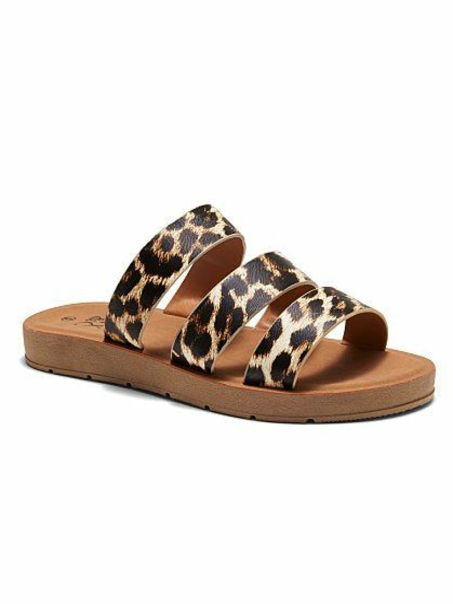 Sandals * | New York & Company Leopard-Print Slide Sandal Natural - Neutral Cheetah