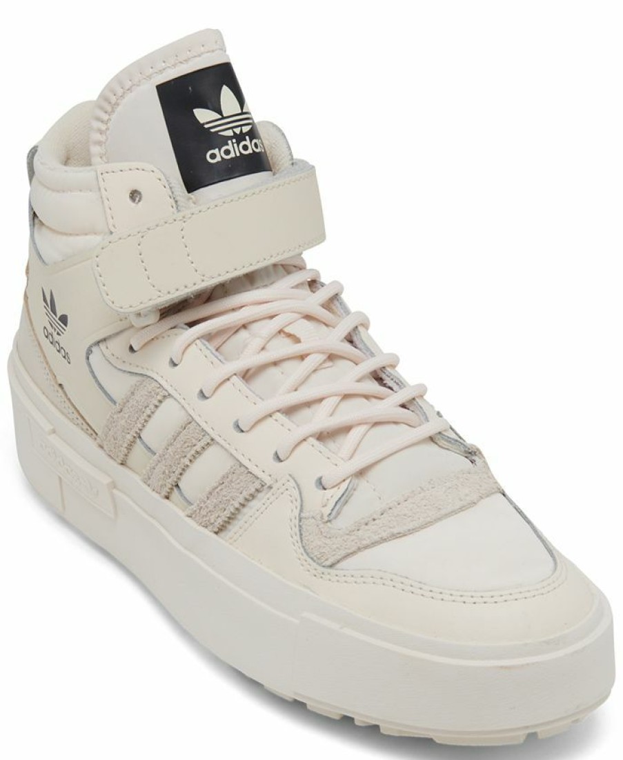 Finish Line Women'S Shoes * | Adidas Women'S Originals Forum Bonega Platform Casual Sneakers From Finish Line Wonder White