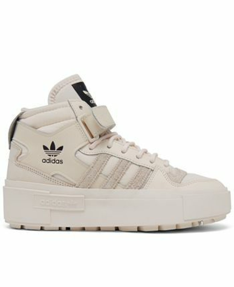 Finish Line Women'S Shoes * | Adidas Women'S Originals Forum Bonega Platform Casual Sneakers From Finish Line Wonder White