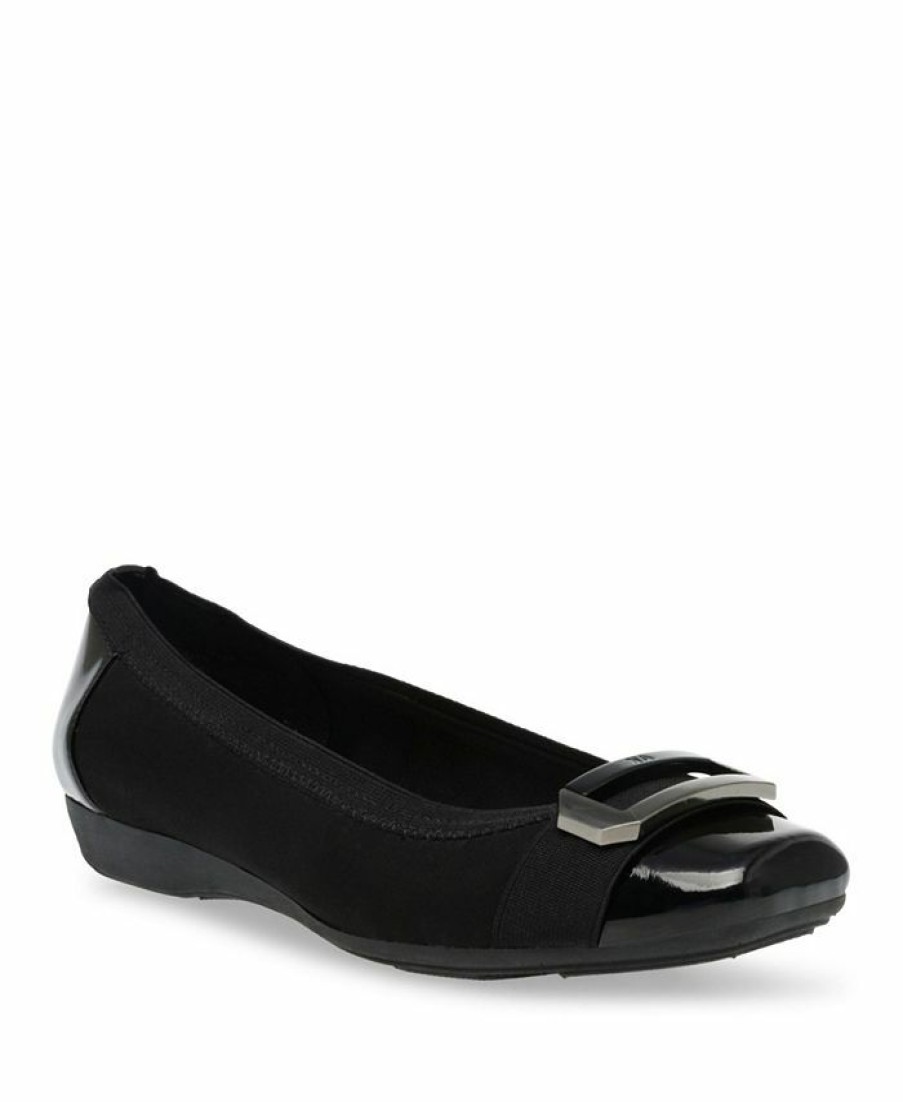 Flats & Loafers * | Anne Klein Sport Uplift Buckle Flats Black