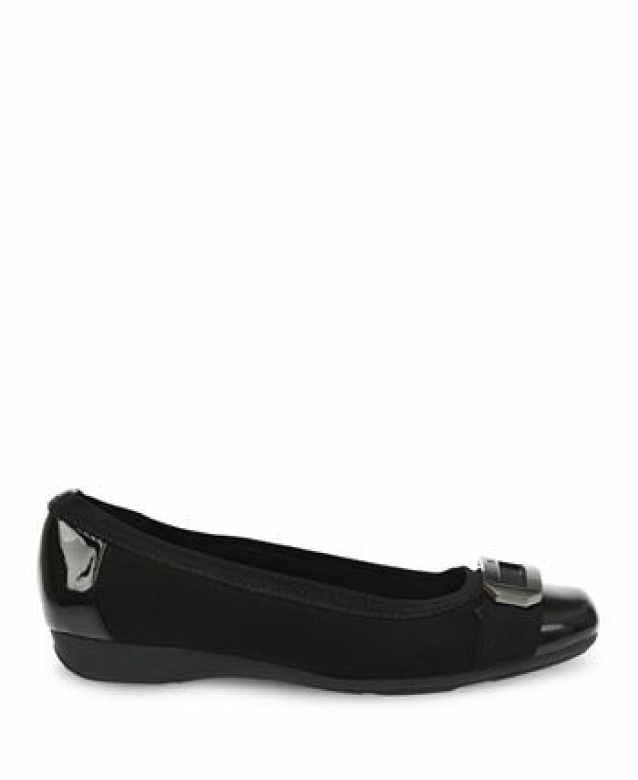 Flats & Loafers * | Anne Klein Sport Uplift Buckle Flats Black