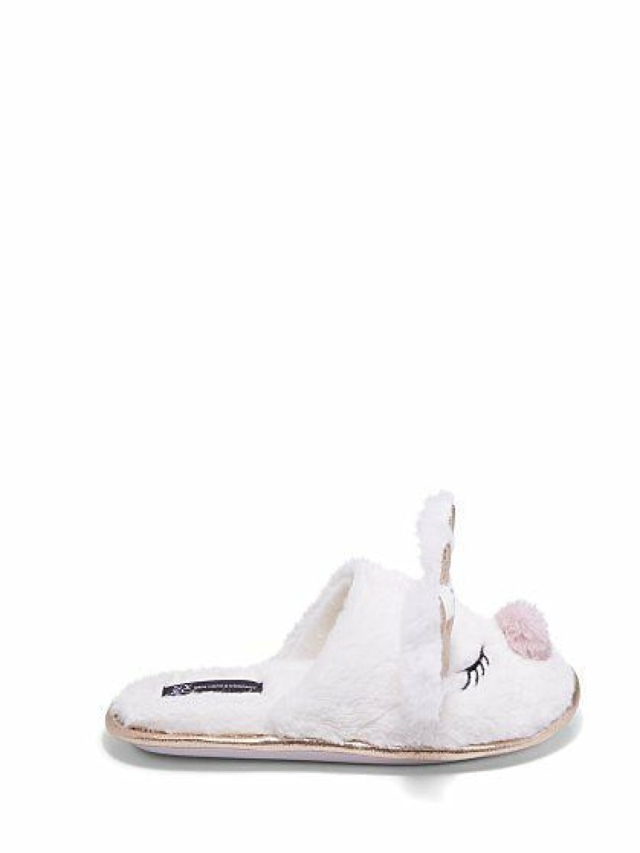 Slippers * | New York & Company Reindeer Slipper White - White