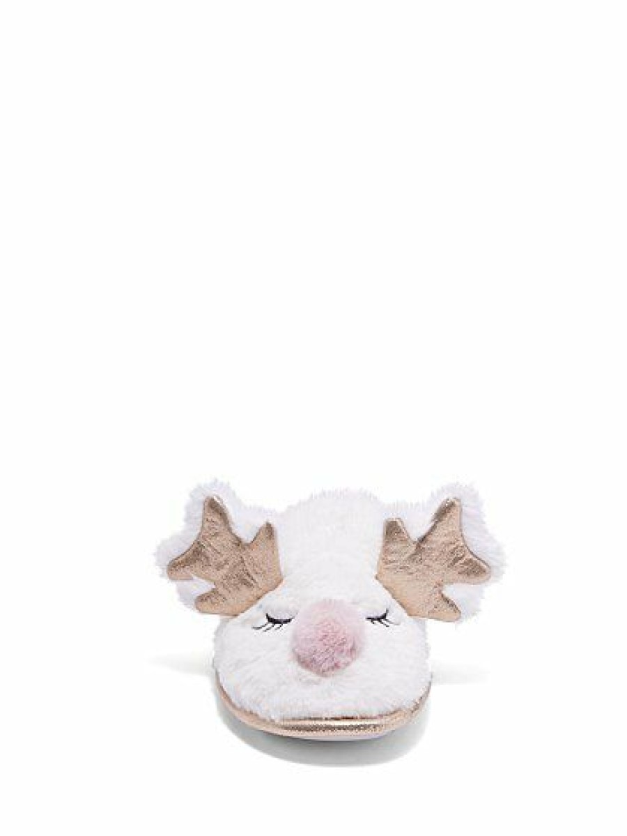 Slippers * | New York & Company Reindeer Slipper White - White