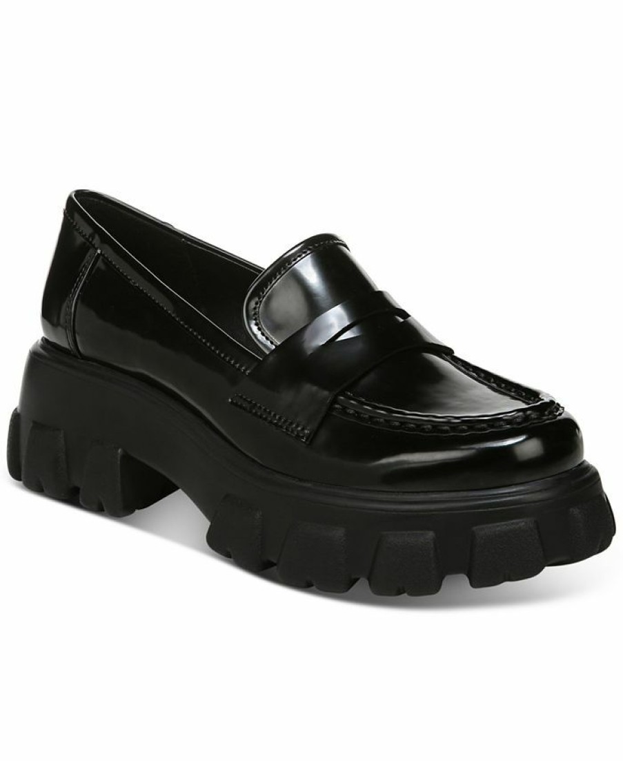 Flats & Loafers * | Bar Iii Paz Lug Sole Loafers, Created For Macy'S Black