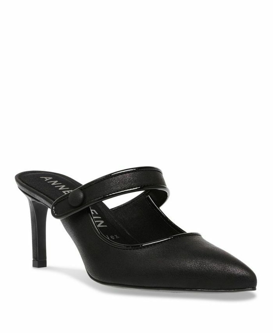 Heels & Pumps * | Anne Klein Women'S Rubee Pump Black Patent - Leather