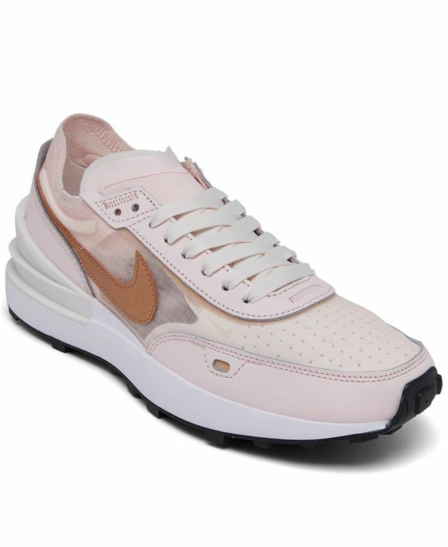 Finish Line Women'S Shoes * | Nike Women'S Waffle One Essential Casual Sneakers From Finish Line Light Soft Pink, Metallic