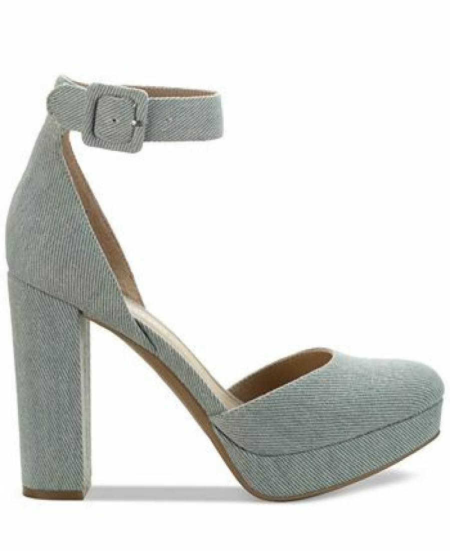 Heels & Pumps * | Sun + Stone Estrella Block-Heel Pumps, Created For Macy'S Denim